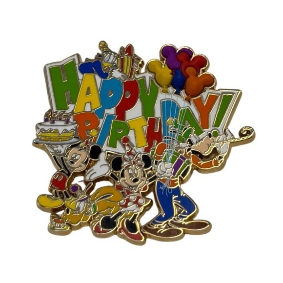 Disney Parks Mickey Mouse Its My Birthday Ear Hat Yellow Enamel Trading Pin - Picture 9 of 10